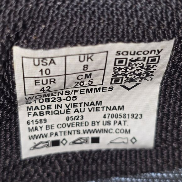 Saucony Kinvara 14 Women's Size 10 Black White Running Shoes (S10823-05) - Picture 8 of 9